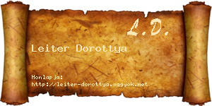 Leiter Dorottya névjegykártya